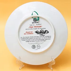 Коллекционная Тарелка «Дедушкина мастерская» Фарфор, Weimar Porzellan Германия -1993 год.