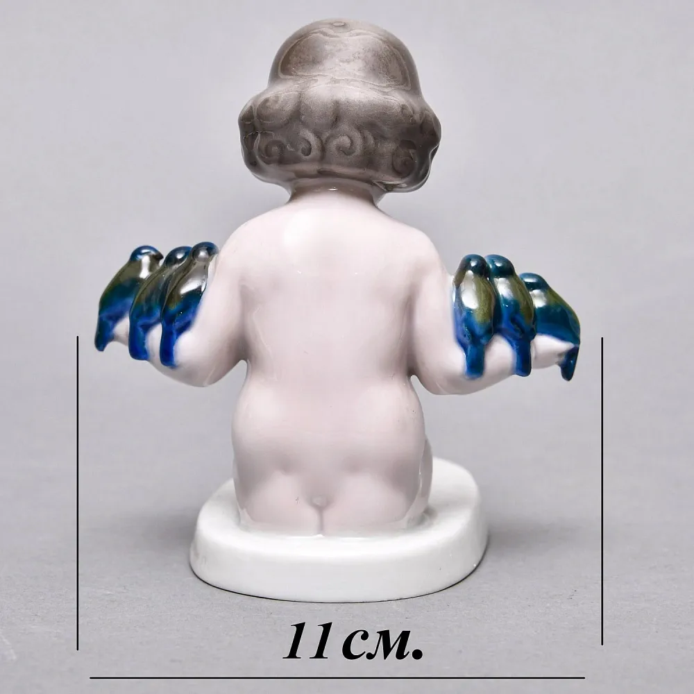 Редкость! Антикварная Фарфоровая статуэтка «Девочка с птицами», ROSENTHAL Германия - 1918 год.