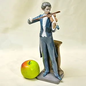 РЕДКОСТЬ! Большая Коллекционная Фарфоровая статуэтка «Музыкант - Скрипач» Lladro, Испания - 1985 год.