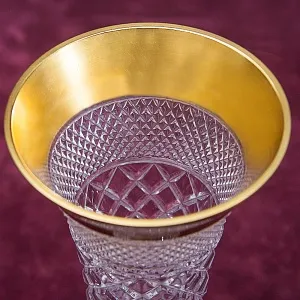 Хрустальная Ваза с Золотым кантом, Н - 20 см., SCHONBORNER, Германия 60-е гг.