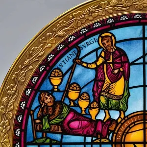 Фарфоровая Тарелка «Житие Святого Стефана. Витражи Шартрского Собора», Krautheim & Adelberg Германия.