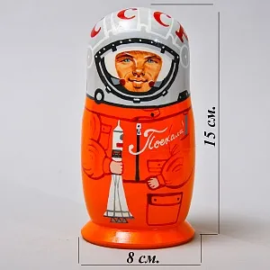 Авторский Сувенир - Памятный Подарок - «Матрёшка - Космонавты СССР», Дерево - Россия. 