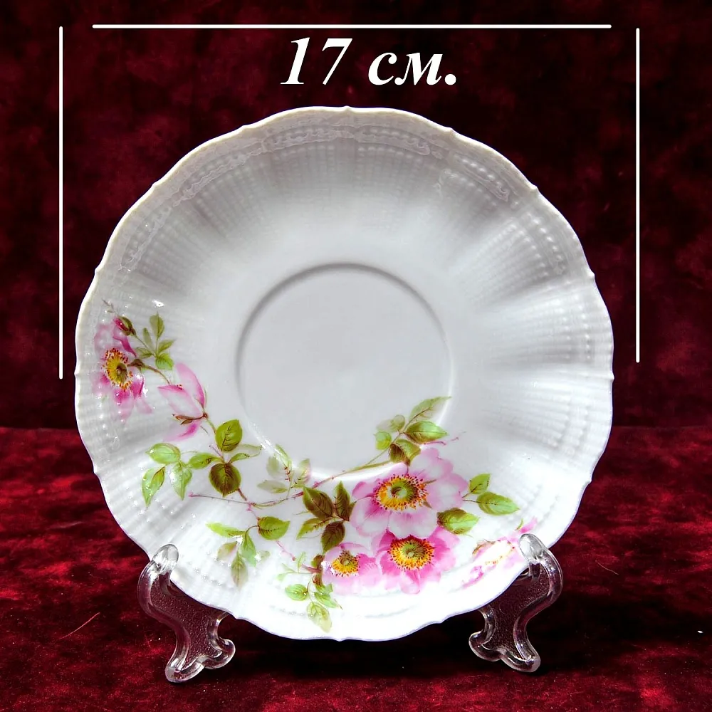 Фарфоровый Сервиз «Эгоист» - 5 предметов из серии «Шиповник», Limoges Франция -1979 год.