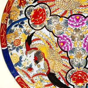 Большое Коллекционное Блюдо - Тарелка «ПТИЦЫ ФЕНИКС», Фарфор Китай, середина ХХ века.
