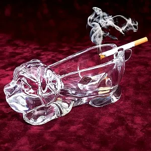 Хрустальная Мелочевница или Пепельница «Собака». Vannes Le Chatel Франция -60гг.