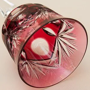 Шесть Бокалов для вина из Цветного Хрусталя серия «Der große Salut», NACHTMANN Германия, 70 -е годы.