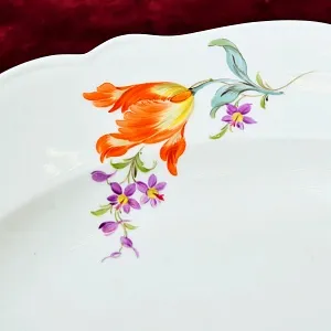 Большое Сервировочное Блюдо - Тарелка для подачи, Фарфор MEISSEN Германия, середина ХХ века.