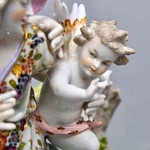 Редкость! Антикварная Фарфоровая статуэтка «ЛЮБОВНАЯ ИДИЛЛИЯ», VOLKSTEDTER Германия.