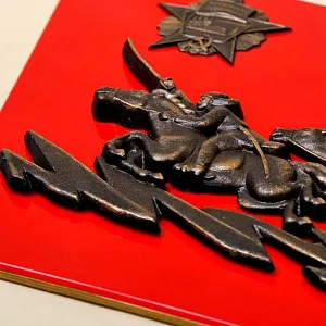 Агитационное Панно - Картина - Барельеф - Знак «Красная Конница Октября» СССР - 1978 год.