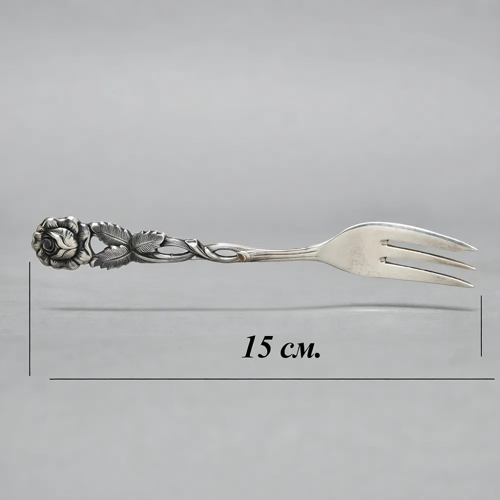 «Хильдесхаймская роза» - Сервировочный Набор Десертных Ложечек и Вилочек, Silverplate, Германия 60-е годы.