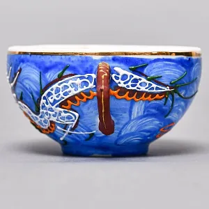 Чайный Сервиз на 6 персон «Синий Дракон», Фарфор SATSUMA Япония, середина ХХ века. 