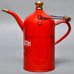 Антикварная Канистра для бензина - Эмалированный Бидон на 2 литра, Германия начало ХХ века.