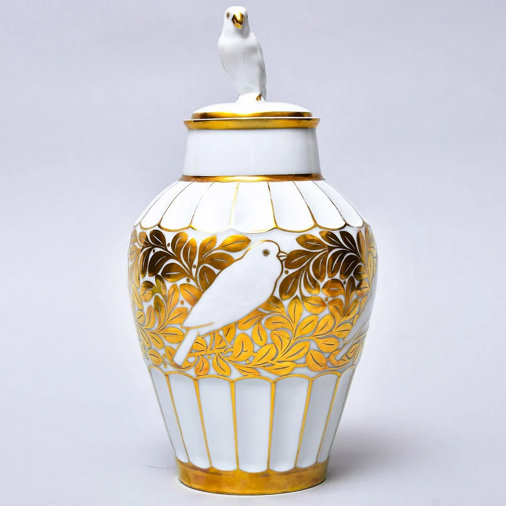 Редкость! Авторский Винтажный Фарфоровый Вазон «ПТИЦЫ», Hutschenreuther Германия Н - 28 см.