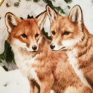 Коллекционная Тарелка «Лесной Год, ДЕКАБРЬ. Лисицы» Фарфор, Англия -1982 год.