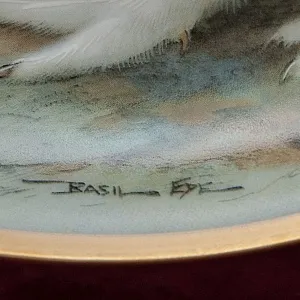 Коллекционная Тарелка «Белая Куропатка» Фарфор Лимож Limoges Франция 1979 год.