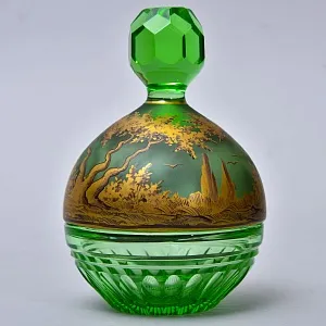 Парфюмерный набор из 3-х предметов «Влюбленная пара. Свидание», Хрусталь Johann Oertel & Co. Богемия.