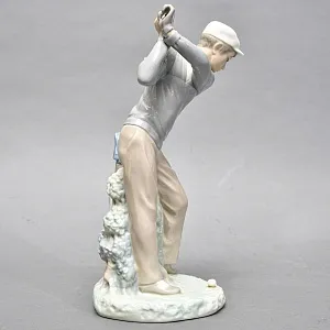 Редкая! Большая Коллекционная Фарфоровая статуэтка «Гольфист» Lladro, Испания.