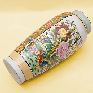 Ваза «Королевские фазаны» технике Мориаж Н-36 см., Фарфор, Китай, 70 -е годы ХХ века.