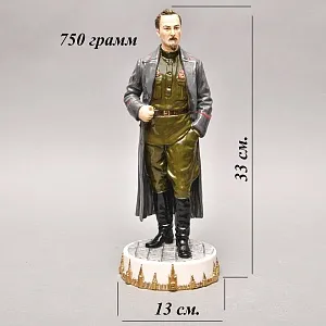 Коллекционная Авторская Статуэтка «Председатель ВЧК СССР - Дзержинский Ф.Э.», фарфор, Россия. 