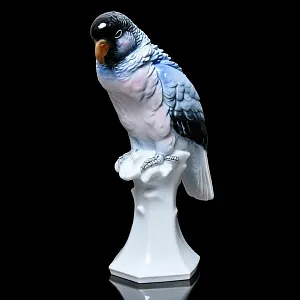 Большая Фарфоровая статуэтка «ПОПУГАЙ», Karl Ens Германия, первая половина ХХ века.