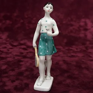 РЕДКОСТЬ!! Фарфоровая Статуэтка «Бадминтонистка», ЛФЗ СССР - 1955 год.