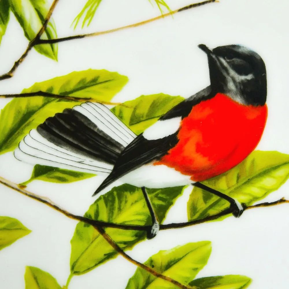 Коллекционная Тарелка - Блюдо «Красногрудый Горихвостовый Певун» Фарфор, Franklin Porcelain США - 1980 год.