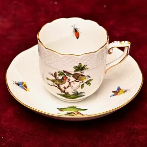 Коллекционная Кофейная пара «ROTHSHILD BIRDS», Фарфор Herend Венгрия, вторая половина ХХ века.