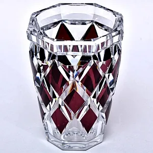 Коллекционная Аметистовая Ваза, Хрусталь VAL SAINT LAMBERT, Бельгия, конец 60-х гг.