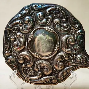 Антикварный Дамский набор для туалетного столика - 4 предмета, Серебро, Англия - начало ХХ века. 