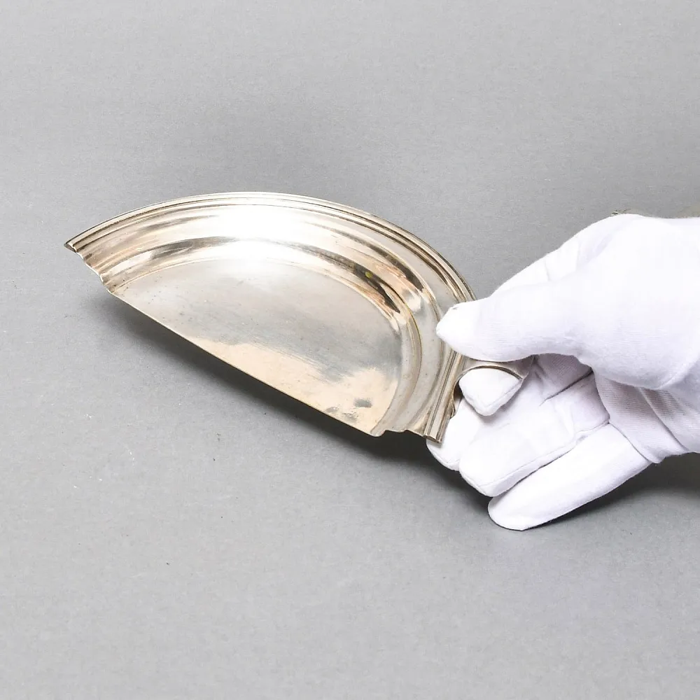Старинный Совок и скребок для уборки крошек со стола, Металл, Silverplated, SHEFFIELD Англия. 