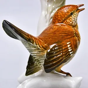 Фарфоровая Статуэтка «Пара Птиц - Крапивники», Карл Энс / Karl Ens Германия, середина ХХ века.