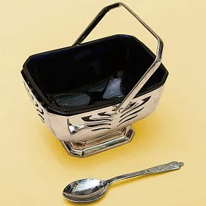 Вазочка - Сахарница - Соусница с Ложечкой, SHEFFIELD Англия Silverplate, 60 -е годы ХХ века.