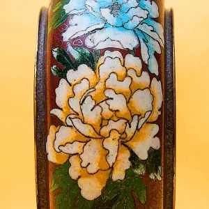 Большие Винтажные Парные Вазы «ПТИЦЫ В САДУ» в технике « Клуазоне» Китай первая половина ХХ века.