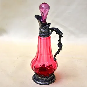 Соусник - Графинчик, Хрусталь / Олово, BEYER Германия 50-е годы ХХ века.