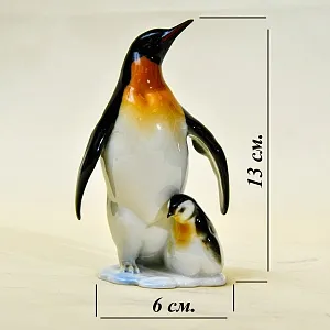 Коллекционная фарфоровая статуэтка «Пингвин с пингвиненком», Hutschenreuther Германия, 70 -е годы ХХ века.