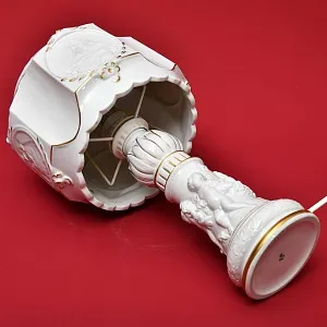 Фарфоровая Электрическая Лампа «ПОРТРЕТЫ», Литофания, Sitzendorf Германия.