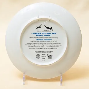 Коллекционная Тарелка «Самолёт - Юнкерс F13 над Долиной Императора» Фарфор, Германия -1995 год.