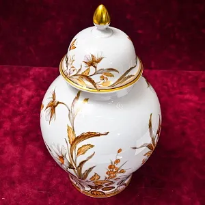 Большой Авторский Вазон - Ваза с крышкой «Цветение Лета» Фарфор KAISER Германия.