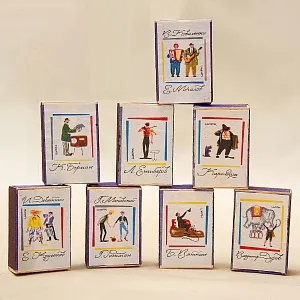 Памятный Сувенирный Набор - Хозяйственные Спички «Клоуны Советского цирка», СССР - 1966 год. 