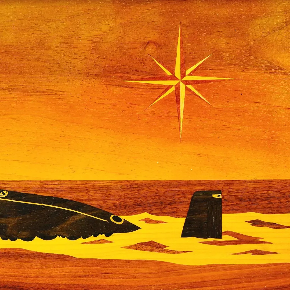 Агитационное Настенное Панно - Картина «Моряки Подводники! На страже Родины!» ВМФ СССР - 1988 год.