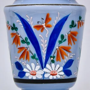 Антикварная Керосиновая Лампа «Kosmos - Brenner», Стекло / Роспись, Франция начало ХХ века.