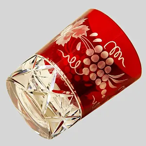 Графин и Четыре Стакана «Виноград» из Цветного Хрусталя DOROTHEENHUTTE Западная Германия 60гг.