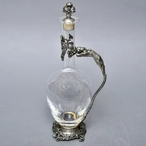 Роскошный Старинный Хрустальный Графин - Декантер в стиле Модерн, Франция первая половина ХХ века.