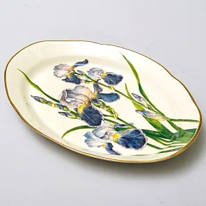 Редкость! Авторская Роспись! Коллекционная Фарфоровая Тарелка - Блюдо «ИРИСЫ», Россия. 