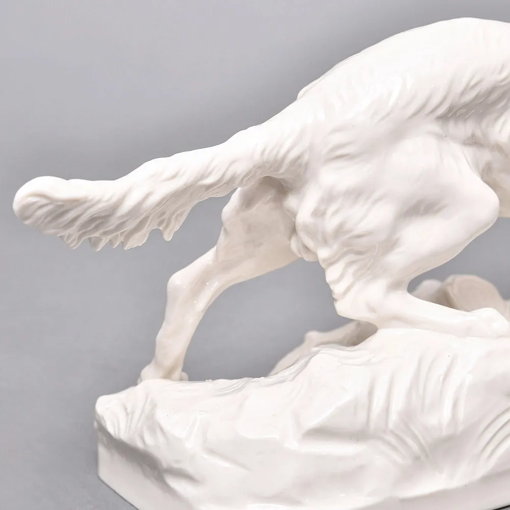 Коллекционная Фарфоровая статуэтка «Удивленная Собака. Сеттер», Nymphenburg Германия.