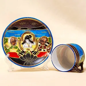 Антикварный Чайный фарфоровый сервиз в стиле Satsuma, Япония, FUTAJI, первая половина ХХ века.