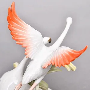 Редкая! Коллекционная статуэтка «Птицы. Два Фламинго в полете», Фарфор ROSENTHAL Германия, 1974 - 1982 годы. 