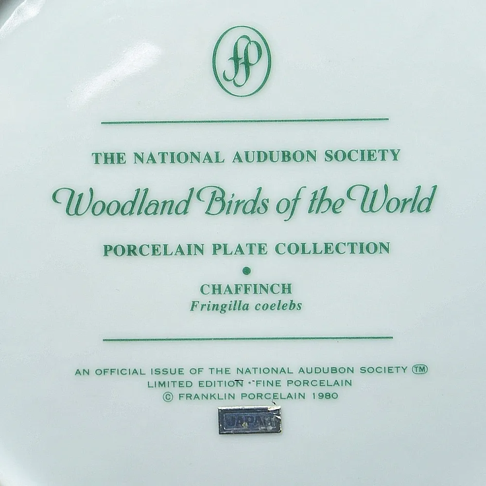Коллекционная Тарелка - Блюдо «Зяблик» Фарфор, Franklin Porcelain США -1980 год.
