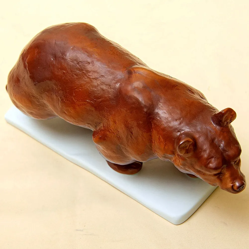 Редкость! Авторская фарфоровая статуэтка «БУРЫЙ МЕДВЕДЬ», Wallendorf Германия - 1963 год..