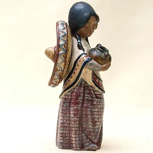 Коллекционная Фарфоровая статуэтка «Девочка в сомбреро» серия Грес Lladro, Испания - 1984 год.